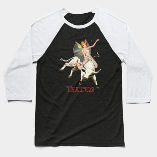 Taurus fairy girl riding a bull T-shirt Baseball T-Shirt